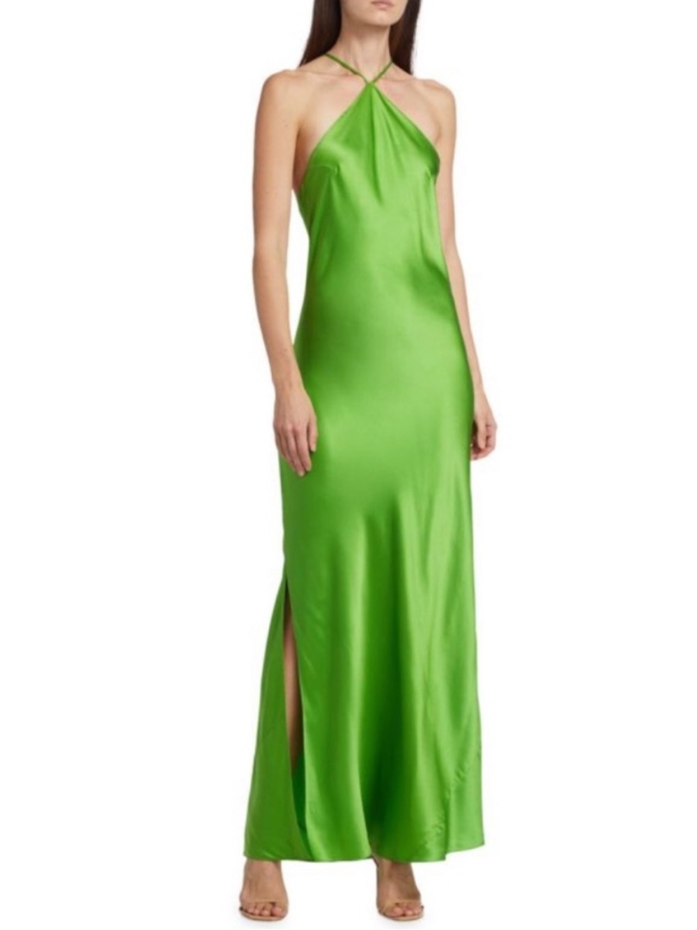 NWT Dannijo Green Halter Silk Dress, M